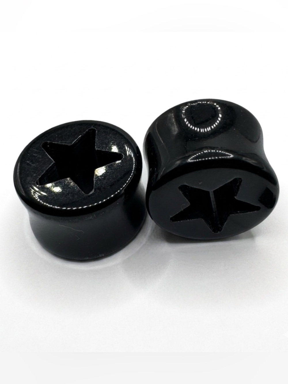 15mm Black Star Cutout Ear Plugs Gauges Body Jewelry Accessories Gothic Style